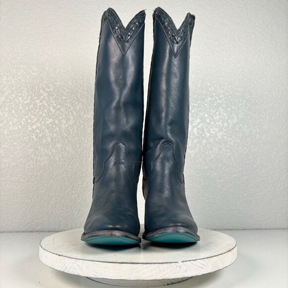 Lane Everyday Emma Womens Cowboy Boots 7.5 Blue Western Cowgilr Mid Calf Tall - Picture 5 of 10